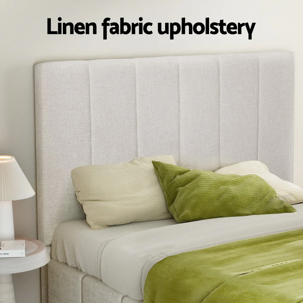Artiss Bed Frame Queen Size Beige TETTE - Image 4