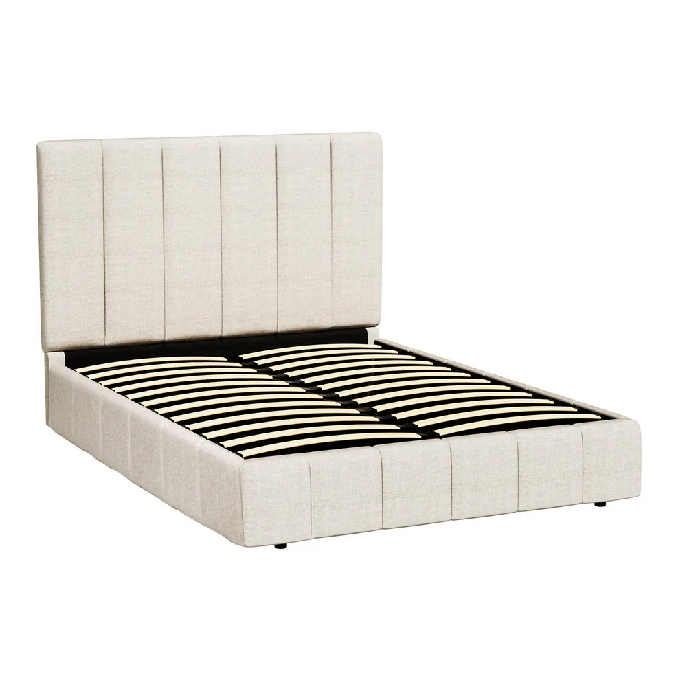 Artiss Bed Frame Queen Size Beige TETTE - Image 8