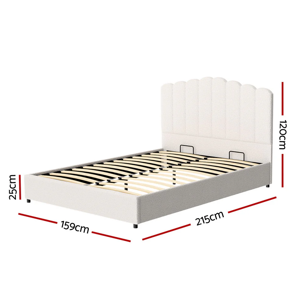 Artiss Bed Frame Queen Size Boucle FION - Image 2