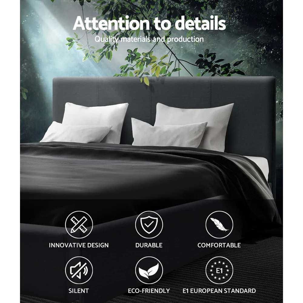 Artiss Bed Frame Queen Size Charcoal NEO - Image 3