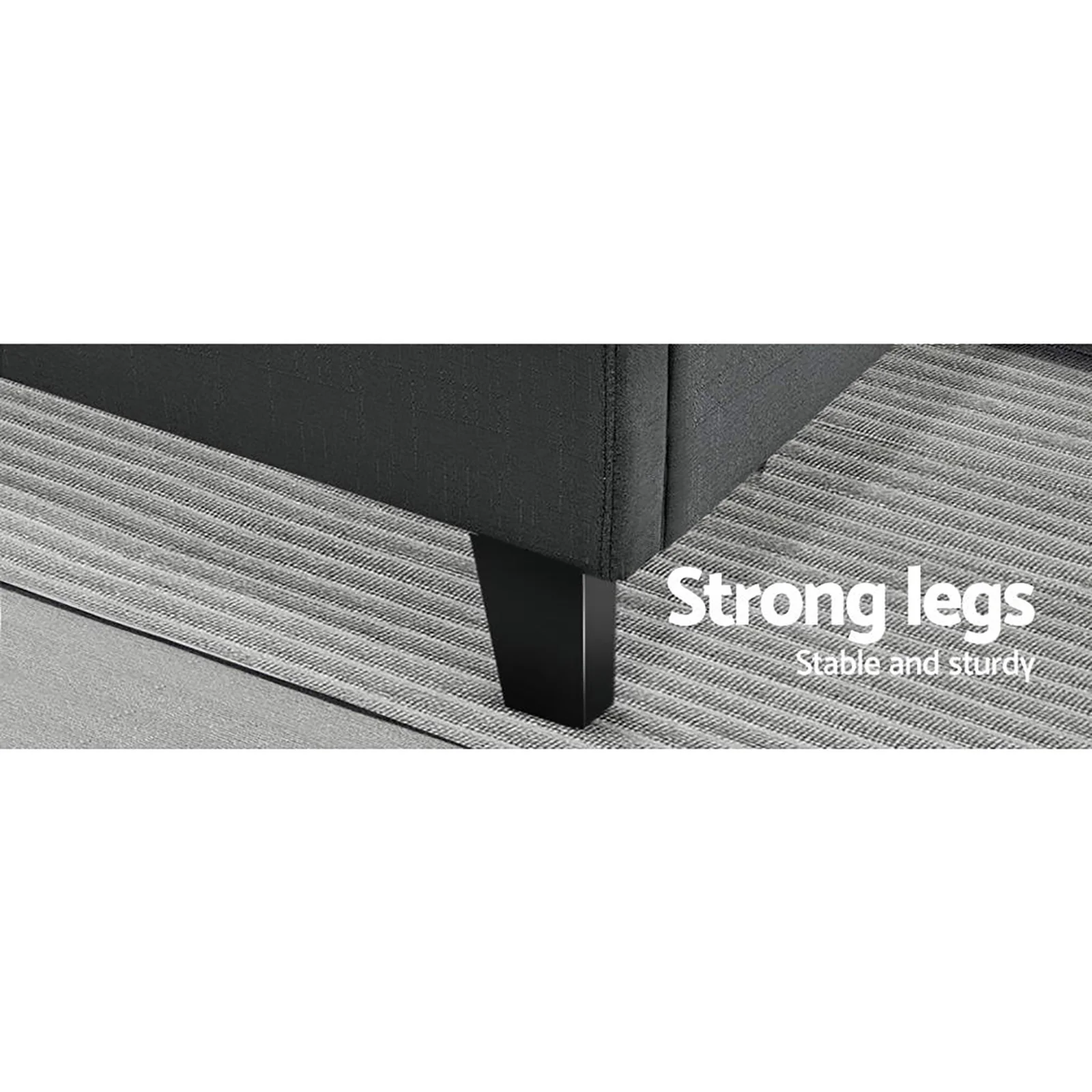 Artiss Bed Frame Queen Size Charcoal TINO - Image 7