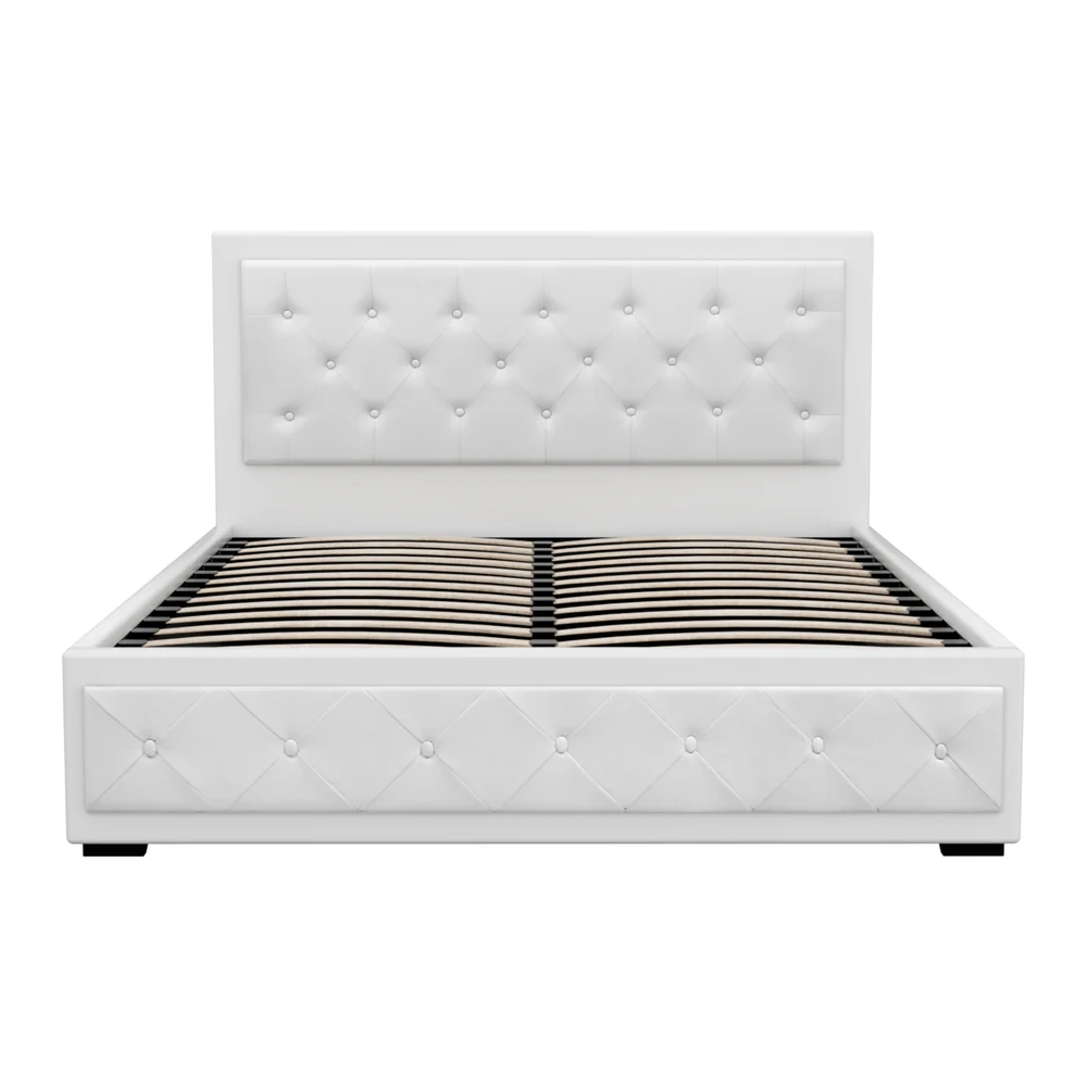 Artiss Bed Frame Queen Size Gas Lift White TIYO - Image 4