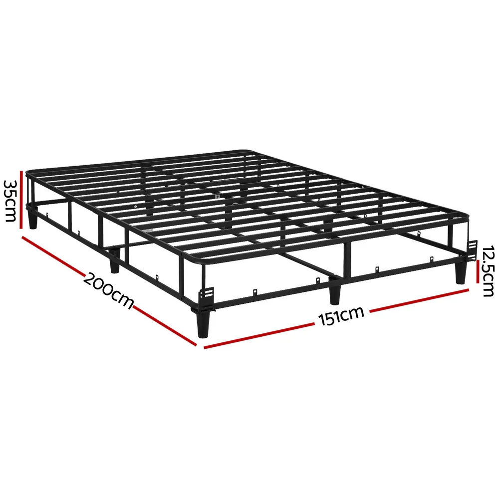 Artiss Bed Frame Queen Size Metal Grey MASON - Image 2