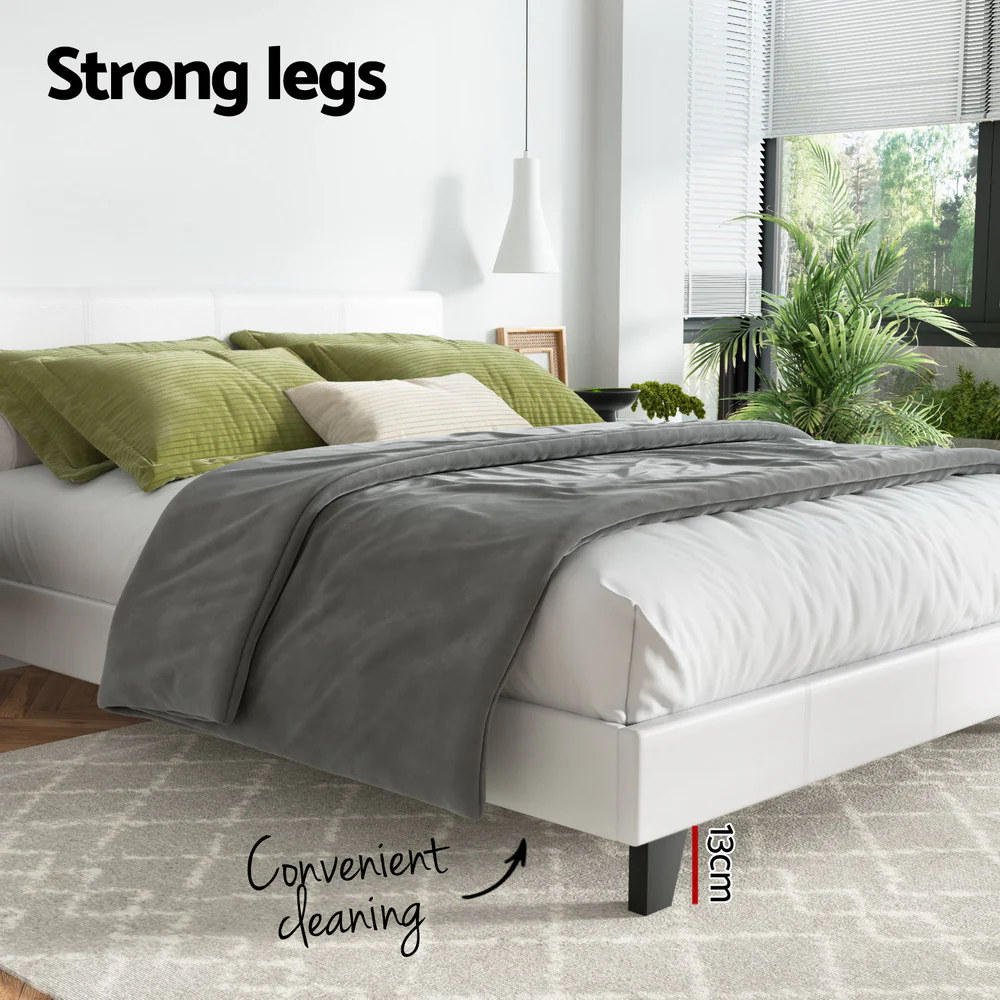 Artiss Bed Frame Queen Size White NEO - Image 5