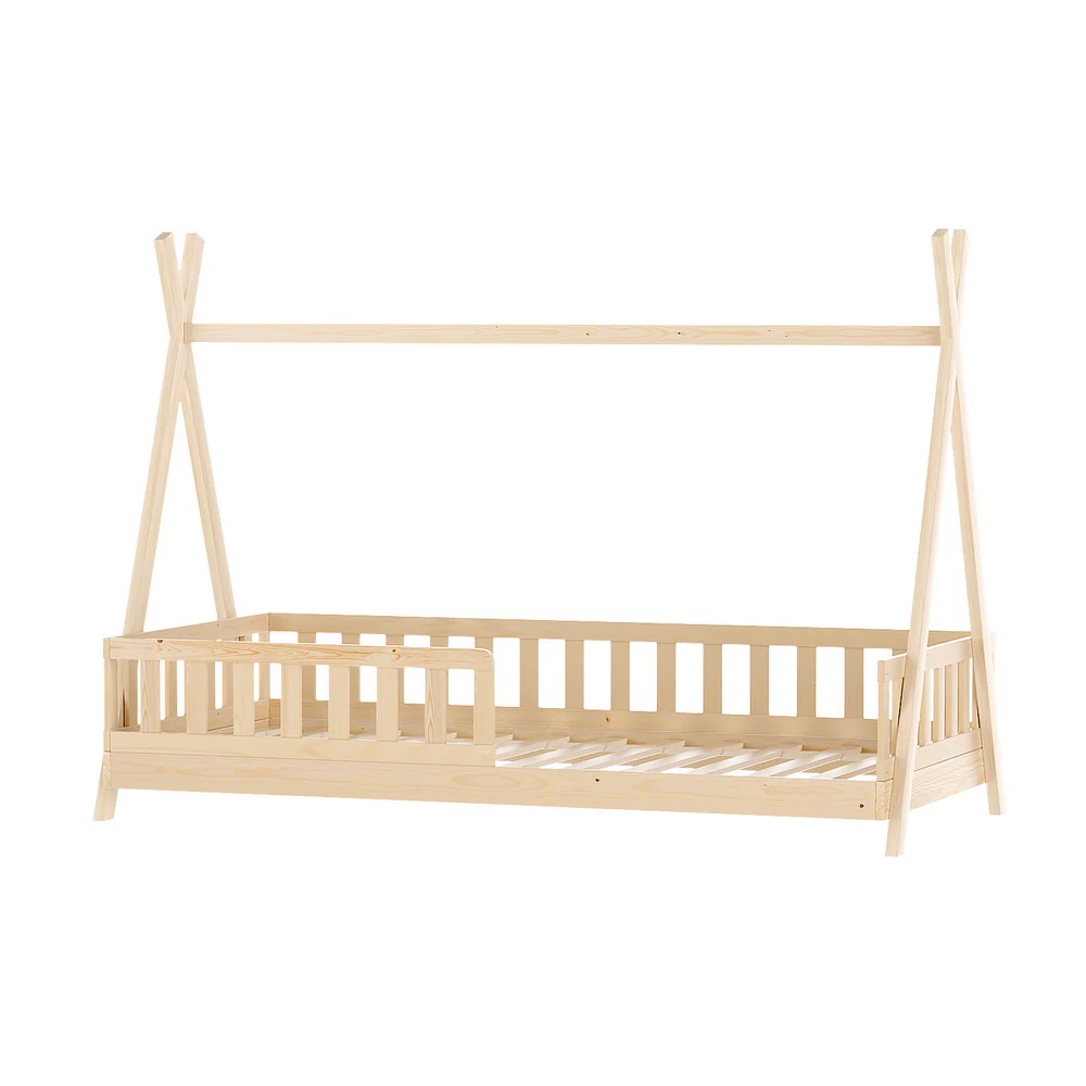 Artiss Bed Frame Wooden Kids House Frames Oak PUAH - Image 7
