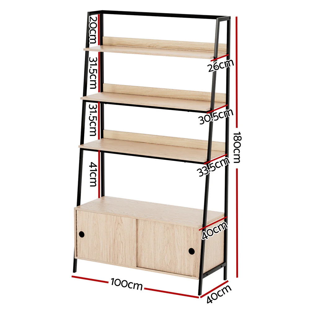 Artiss Bookshelf 5 Tier Cube Cabinet MIRA Oak - Image 4