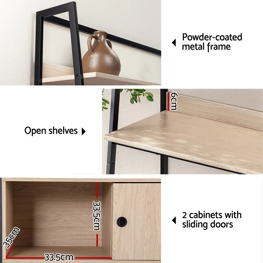 Artiss Bookshelf 5 Tier Cube Cabinet MIRA Oak - Image 8