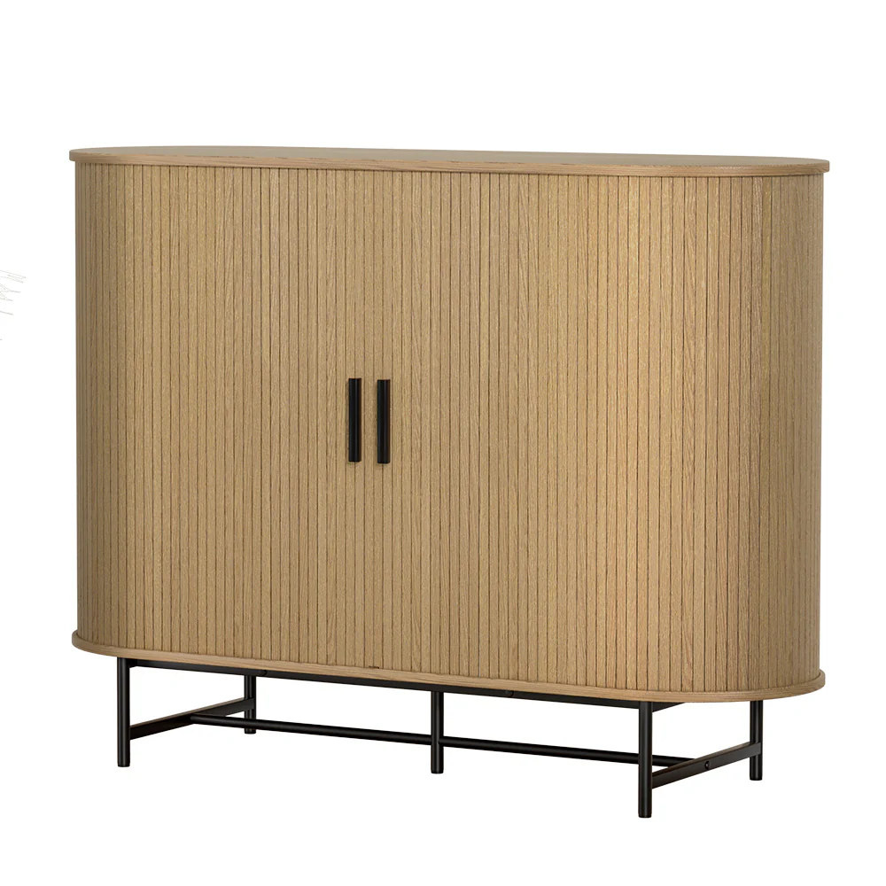 Artiss Buffet Sideboard Cupboard Cabinet Sliding Doors Pantry Storage Oak PIIA - Image 3