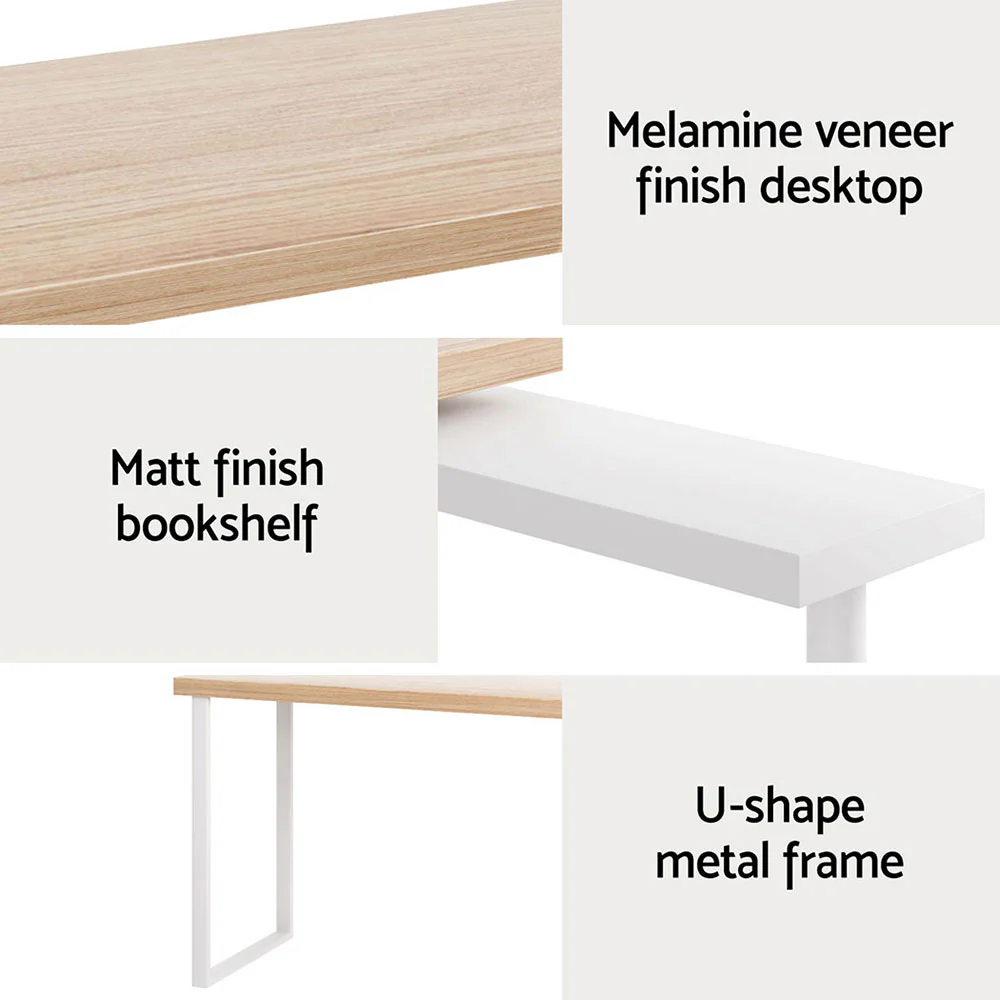 Artiss Computer Desk Bookshelf 140CM - Image 6