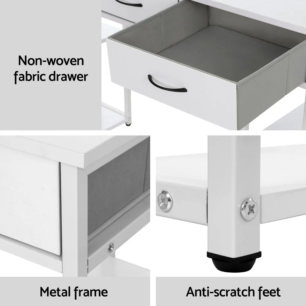 Artiss Computer Desk Drawer Shelves Study Table 120CM White - Image 6