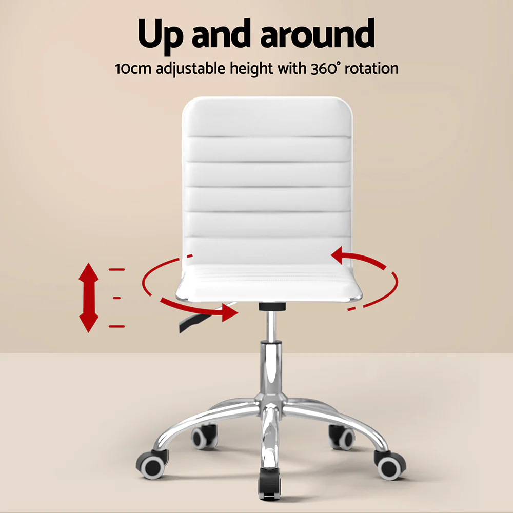 Artiss Computer Desk Office Chair Set PU Leather Wall Mount Foldable Table White - Image 6