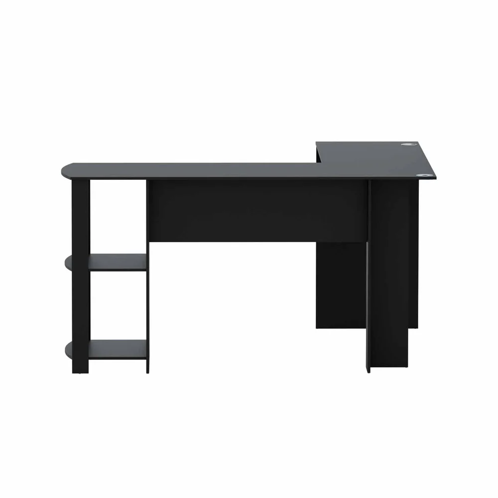 Artiss Computer Desk Shelf L-Shape Black 136CM - Image 3