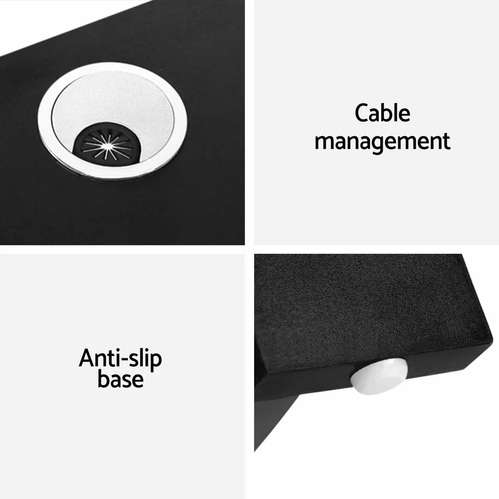 Artiss Computer Desk Shelf L-Shape Black 136CM - Image 6