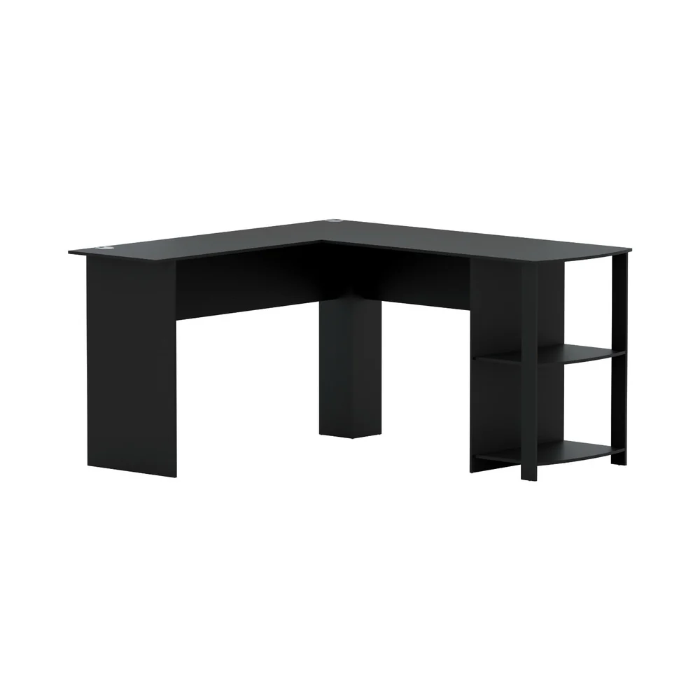 Artiss Computer Desk Shelf L-Shape Black 136CM - Image 8