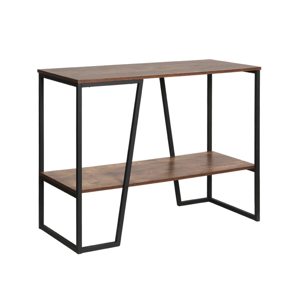 Artiss Console Table 106CM 2-tier Walnut Cora - Image 3