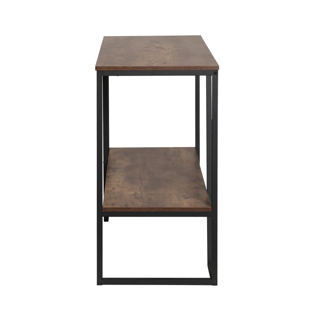 Artiss Console Table 106CM 2-tier Walnut Cora - Image 5