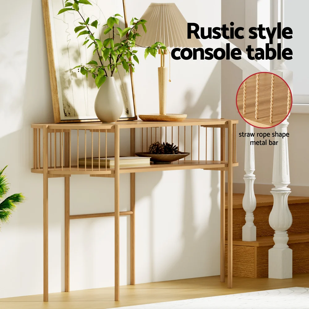 Artiss Console Table 124CM Pine - Image 4