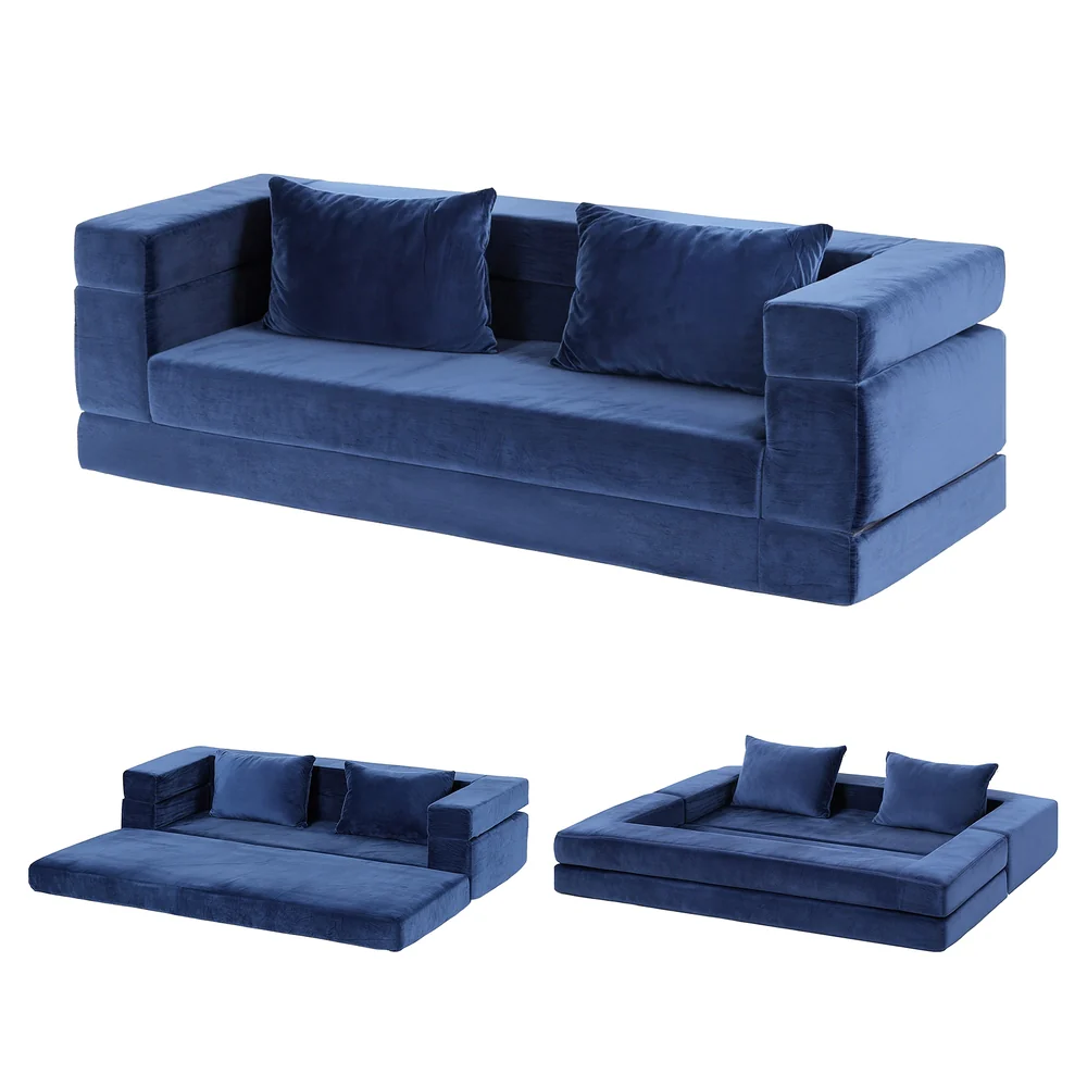 Artiss Convertible Folding Sofa Bed Pull Out Mattress Foldable Lounge Couch Chair - Image 2