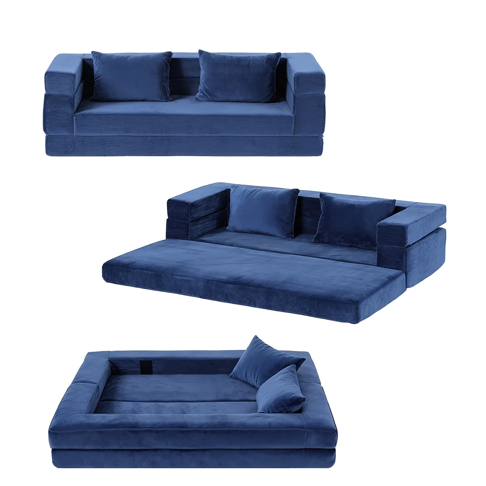 Artiss Convertible Folding Sofa Bed Pull Out Mattress Foldable Lounge Couch Chair - Image 4