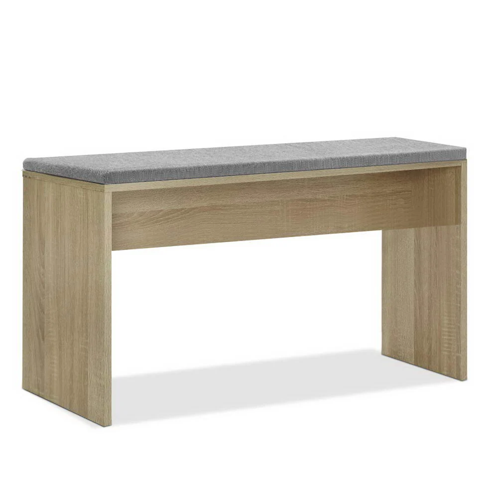 Artiss Dining Bench Upholstery Seat Wooden Chair Oak 90cm - Image 8