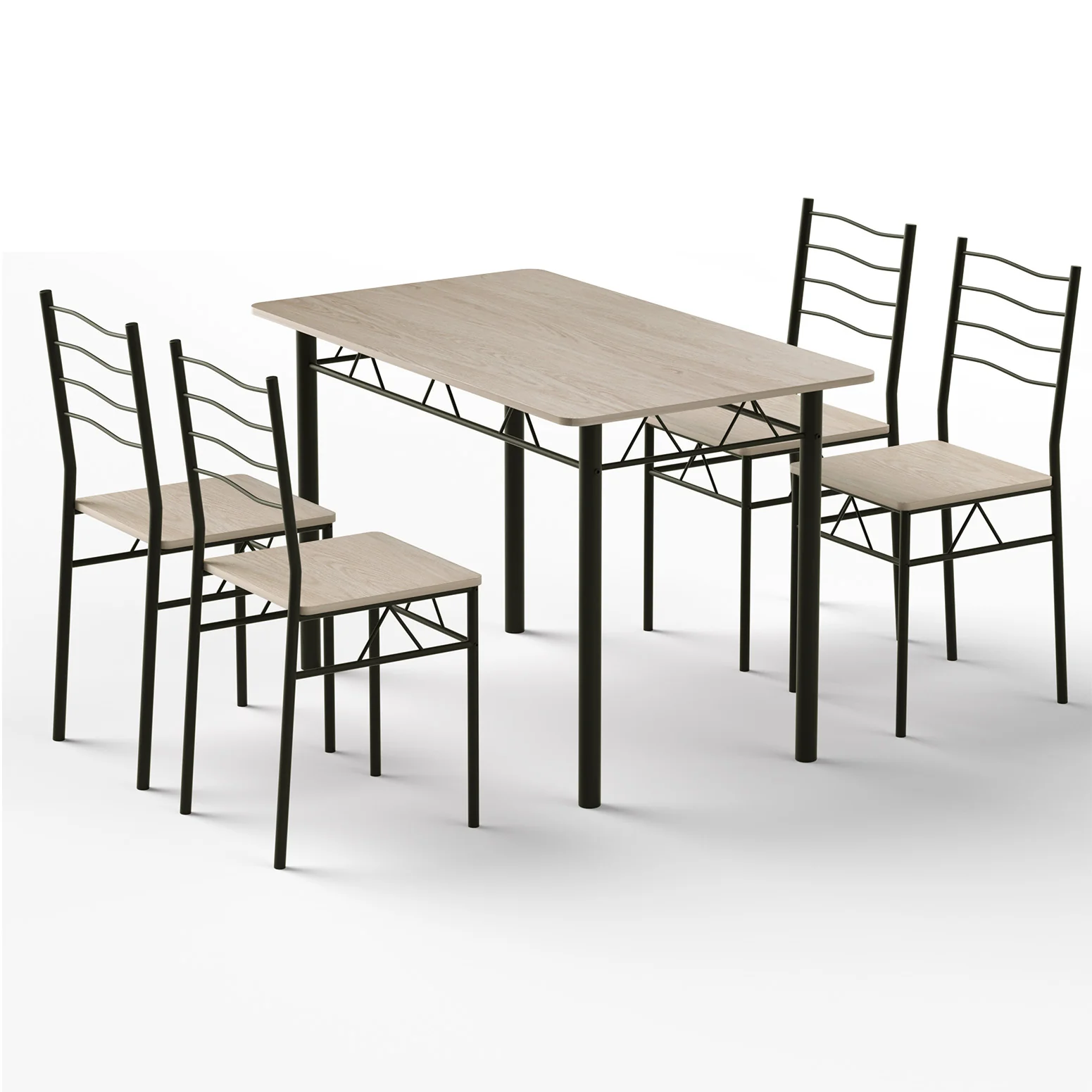 Artiss Dining Table and Chairs Set of 5 Compact Kitchen Furniture Modern Oak - Image 3