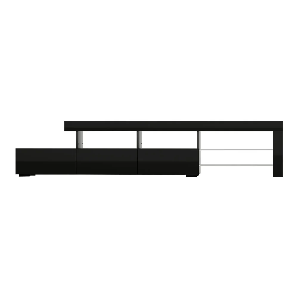 Artiss Entertainment Unit TV Cabinet LED 215cm Black Caya - Image 5