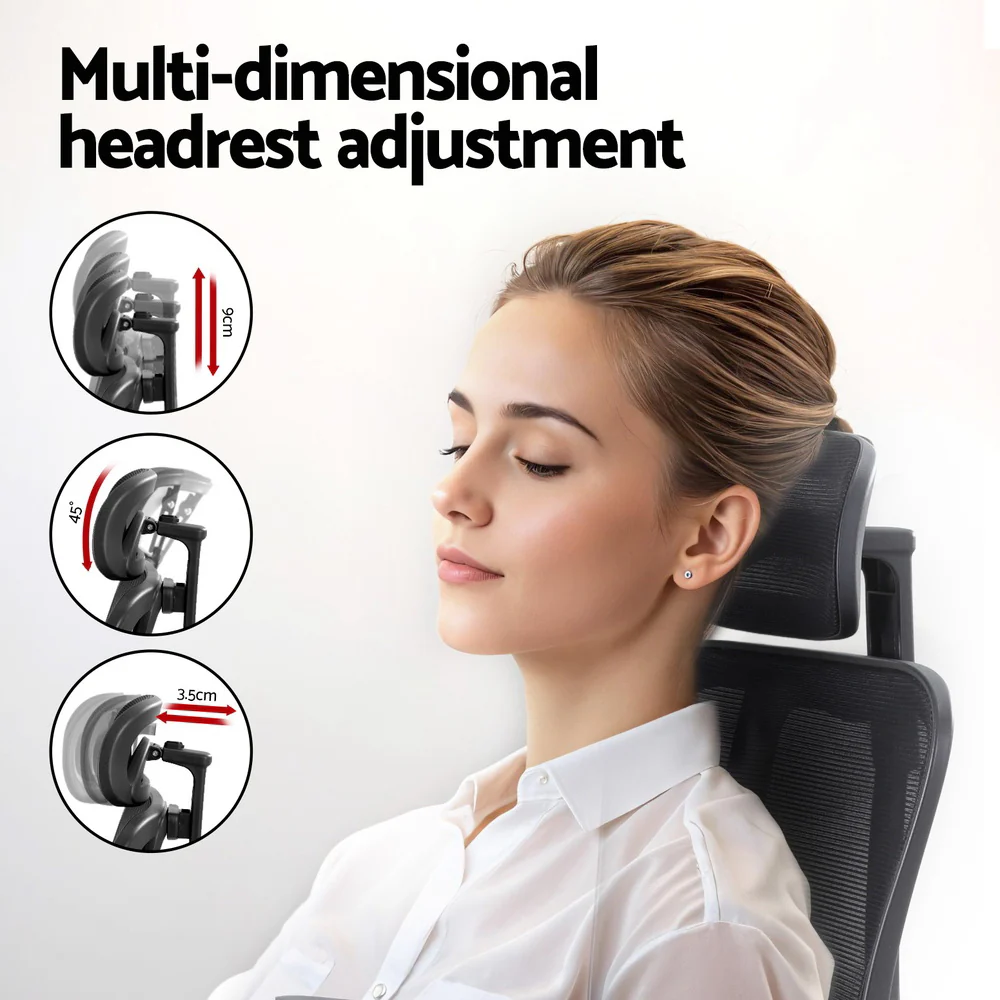 Artiss Ergonomic Mesh Office Chair Black - Image 4