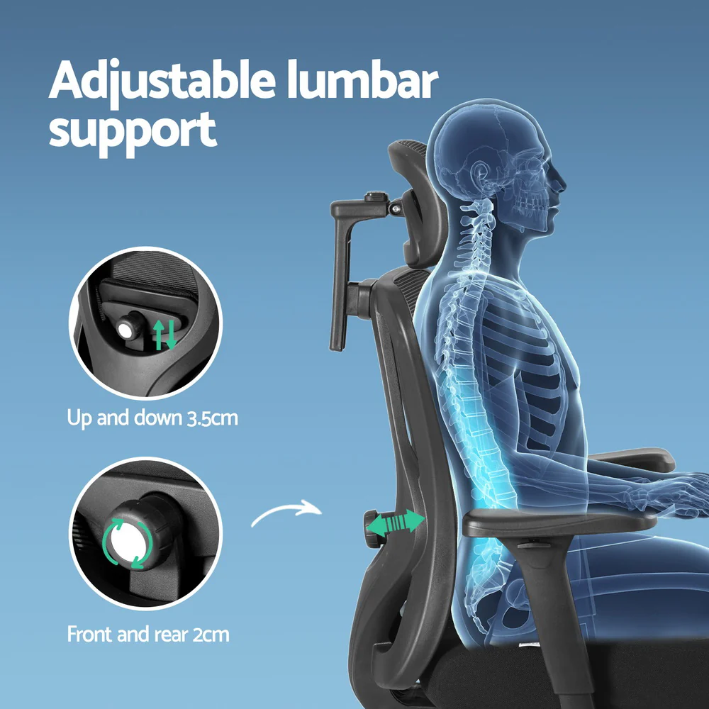 Artiss Ergonomic Mesh Office Chair Black - Image 5