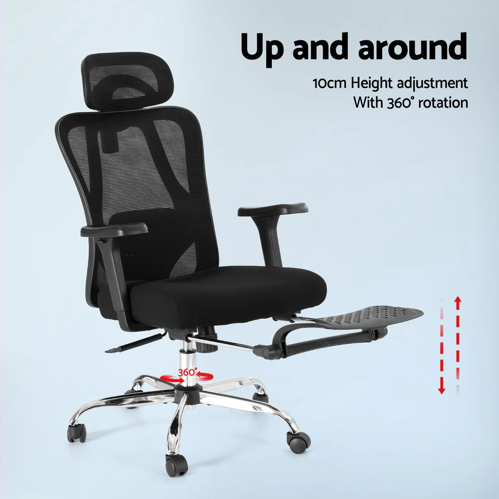 Artiss Ergonomic Mesh Office Chair Black - Image 7