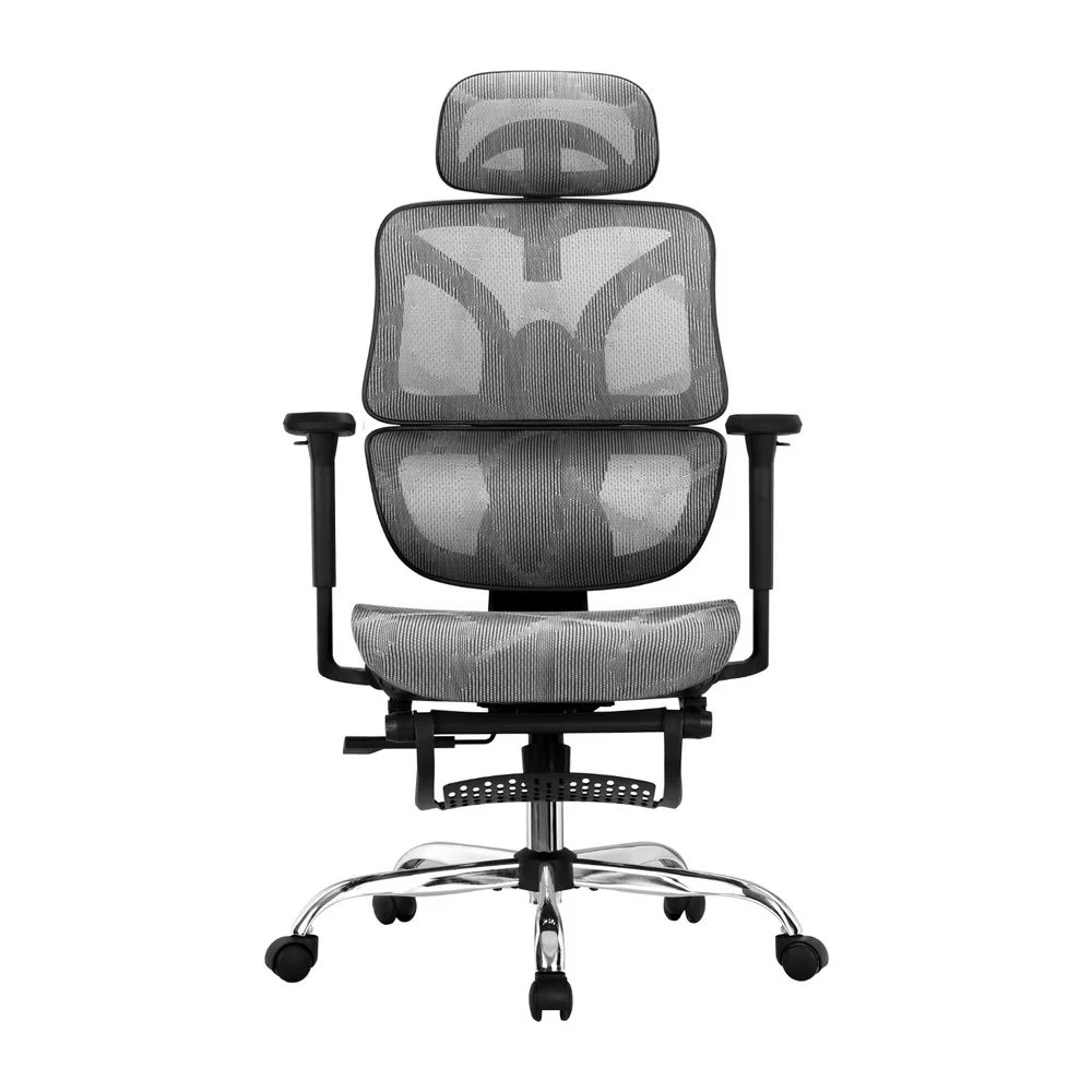 Artiss Ergonomic Office Chair Footrest Grey - Image 3
