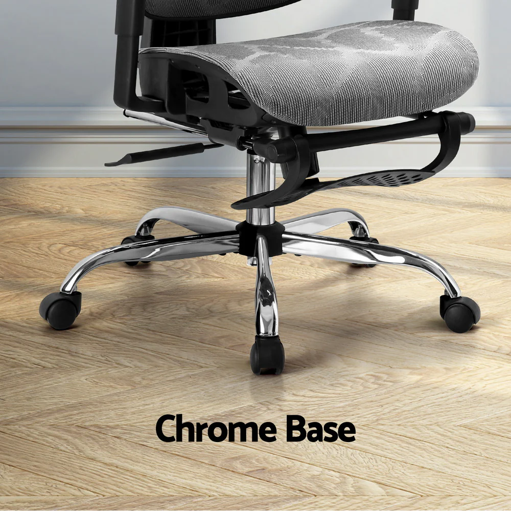 Artiss Ergonomic Office Chair Footrest Grey - Image 6