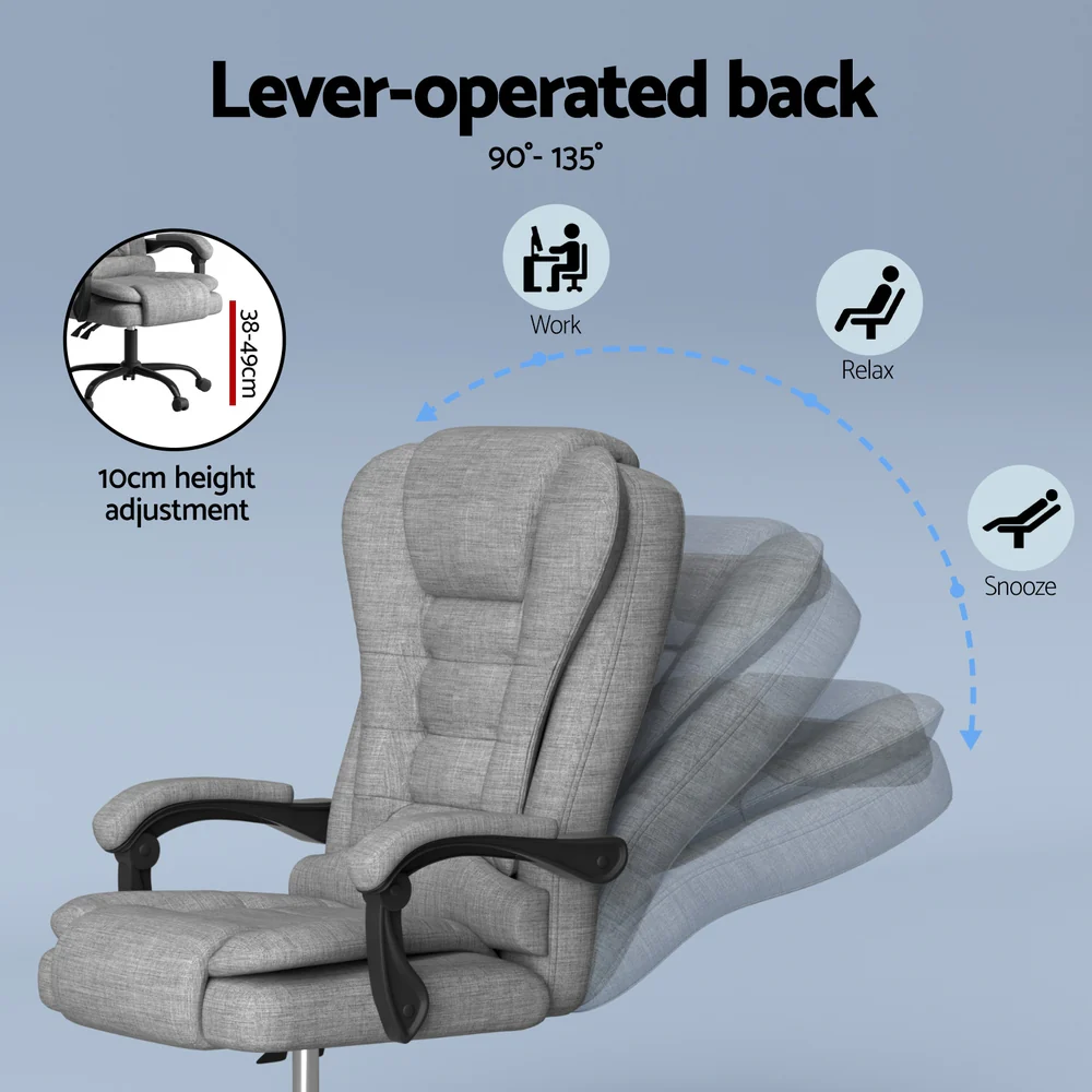Artiss Executive Office Chair 4-Point Massage Adjustable Ergonomic Recline Back - Image 5