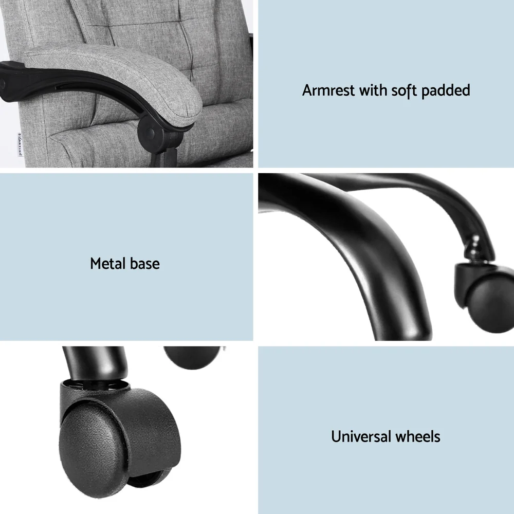Artiss Executive Office Chair 4-Point Massage Adjustable Ergonomic Recline Back - Image 6