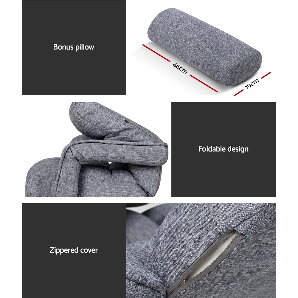 Artiss Floor Chair Lounge Sofa Swivel Grey - Image 6