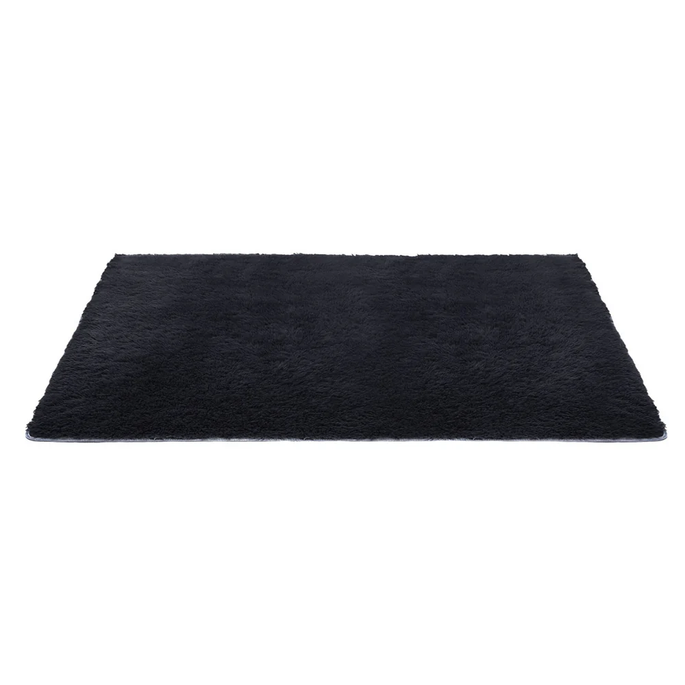 Artiss Floor Rug 160x230cm Plush Area Shaggy Rug Living Room Bedroom Carpet Black - Image 3