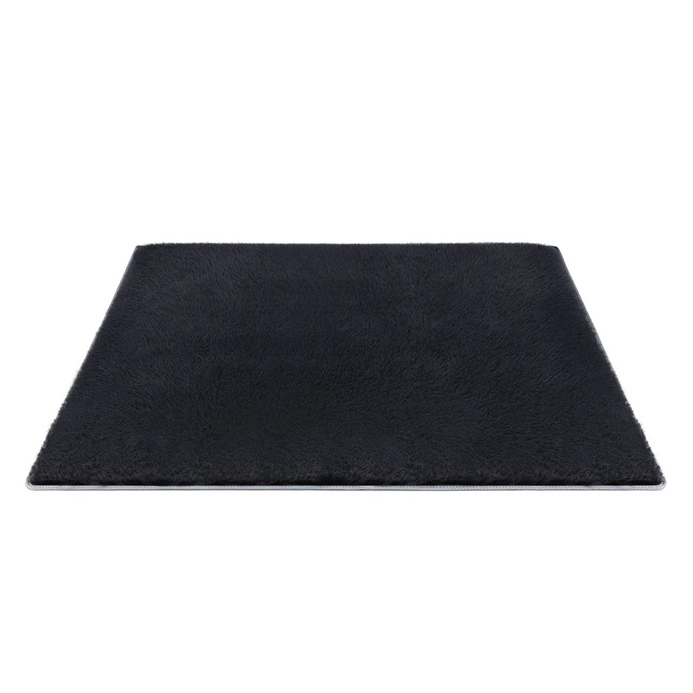 Artiss Floor Rug 200x230cm Plush Area Shaggy Rug Living Room Bedroom Carpet Black