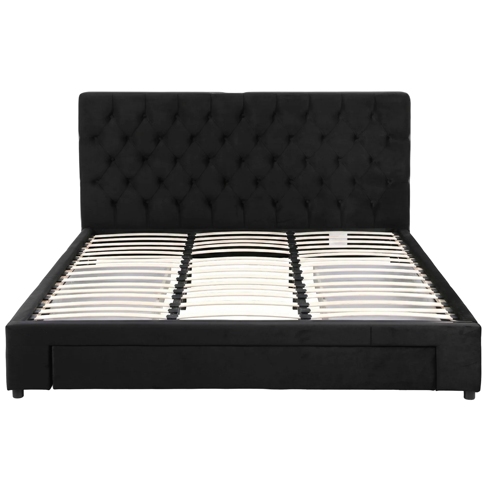 Artiss King Bed Frame Storage Charging Station Upholstered 3 Drawers USB Type-C - Image 3