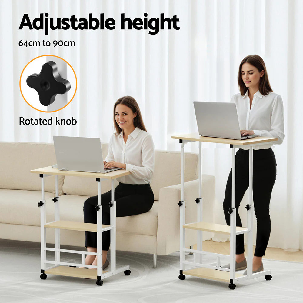 Artiss Laptop Desk Height Adjustable Mobile Workstation Computer Desks 60CM - Image 5