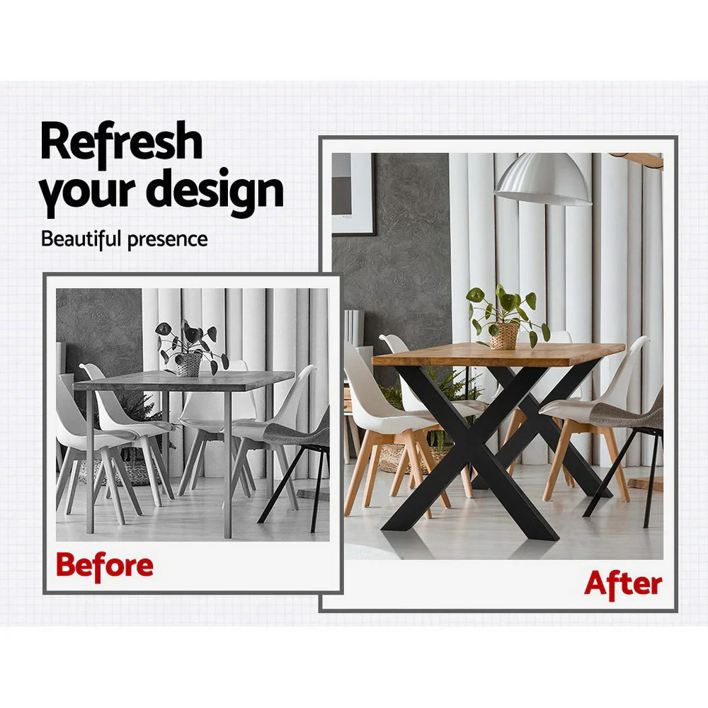 Artiss Metal Table Legs DIY X-shaped 71X60CM Set of 2 - Image 4