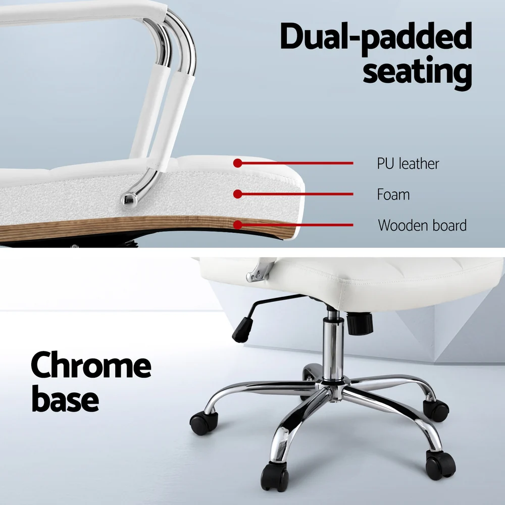 Artiss Office Chair Seat PU Work Computer Desk Chairs - Image 6