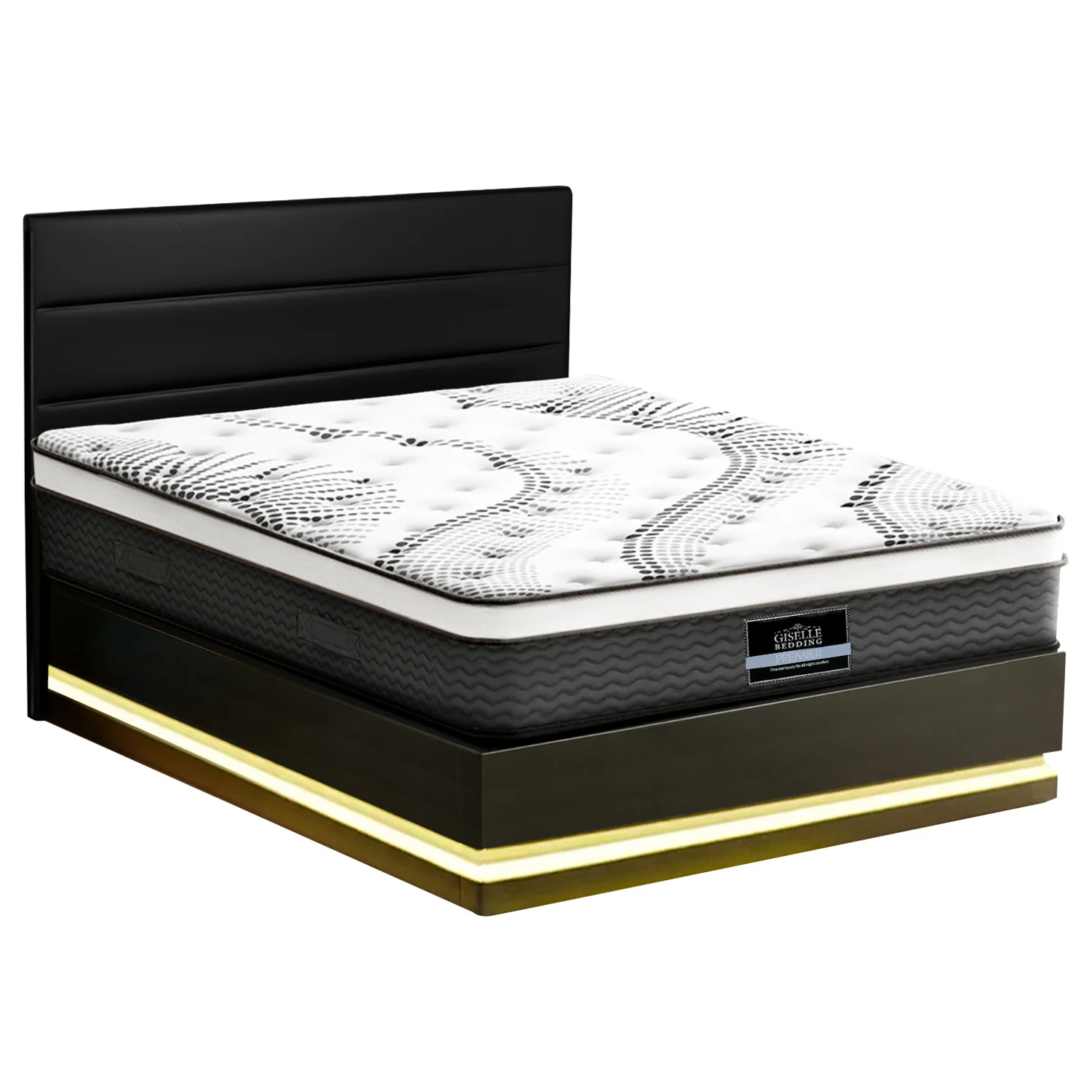 Artiss RGB LED Queen Bed Frame with 32cm Giselle Mattress Set - Image 7