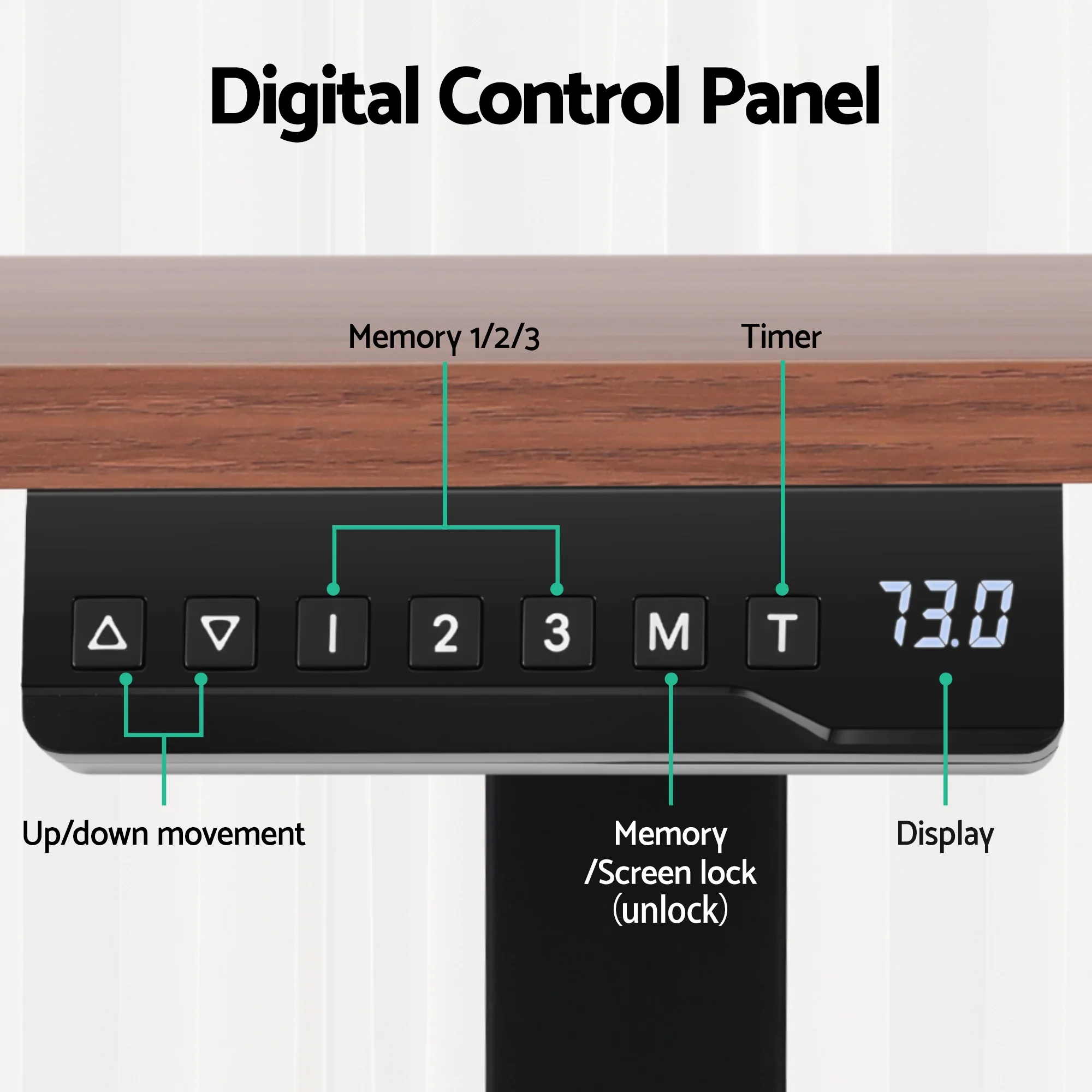 Artiss Standing Desk Motorised Dual Motor Electric Walnut 140CM - Image 4