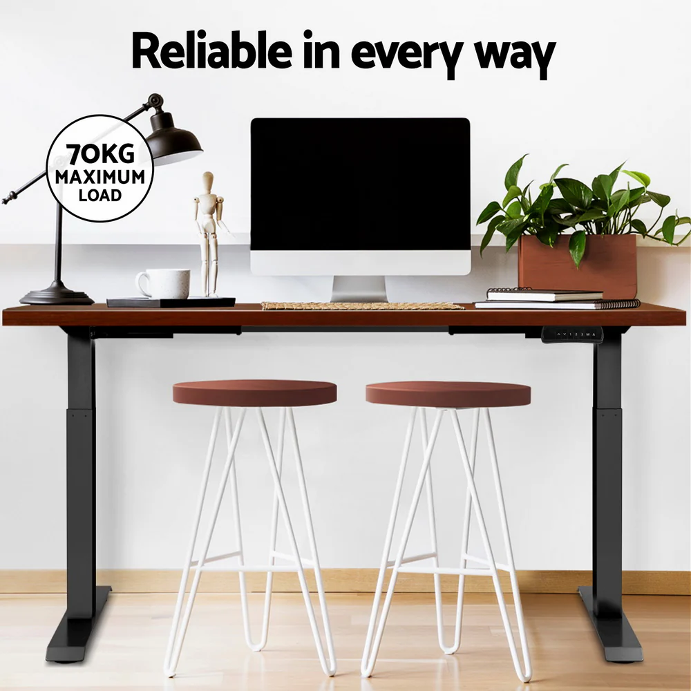 Artiss Standing Desk Motorised Dual Motor Walnut 120CM - Image 6