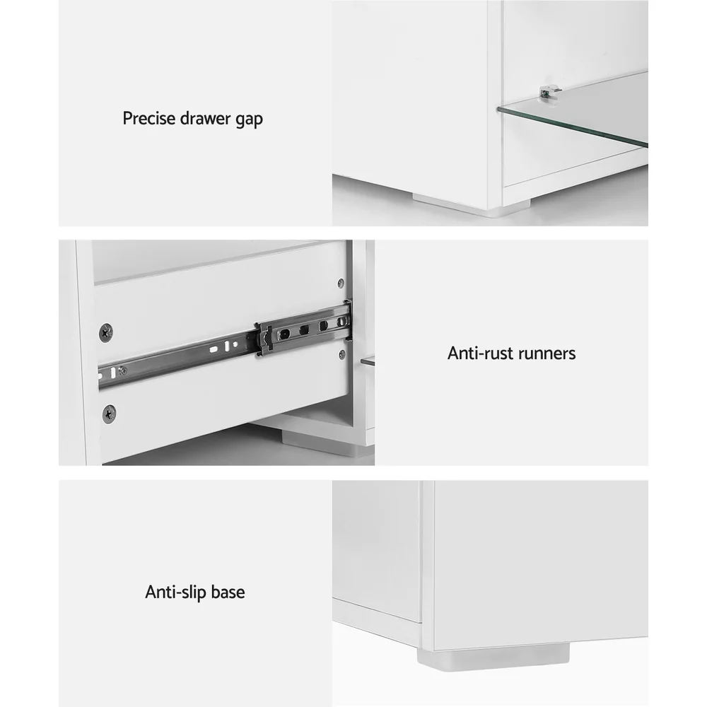Artiss TV Cabinet Entertainment Unit 180cm Wood White James - Image 6