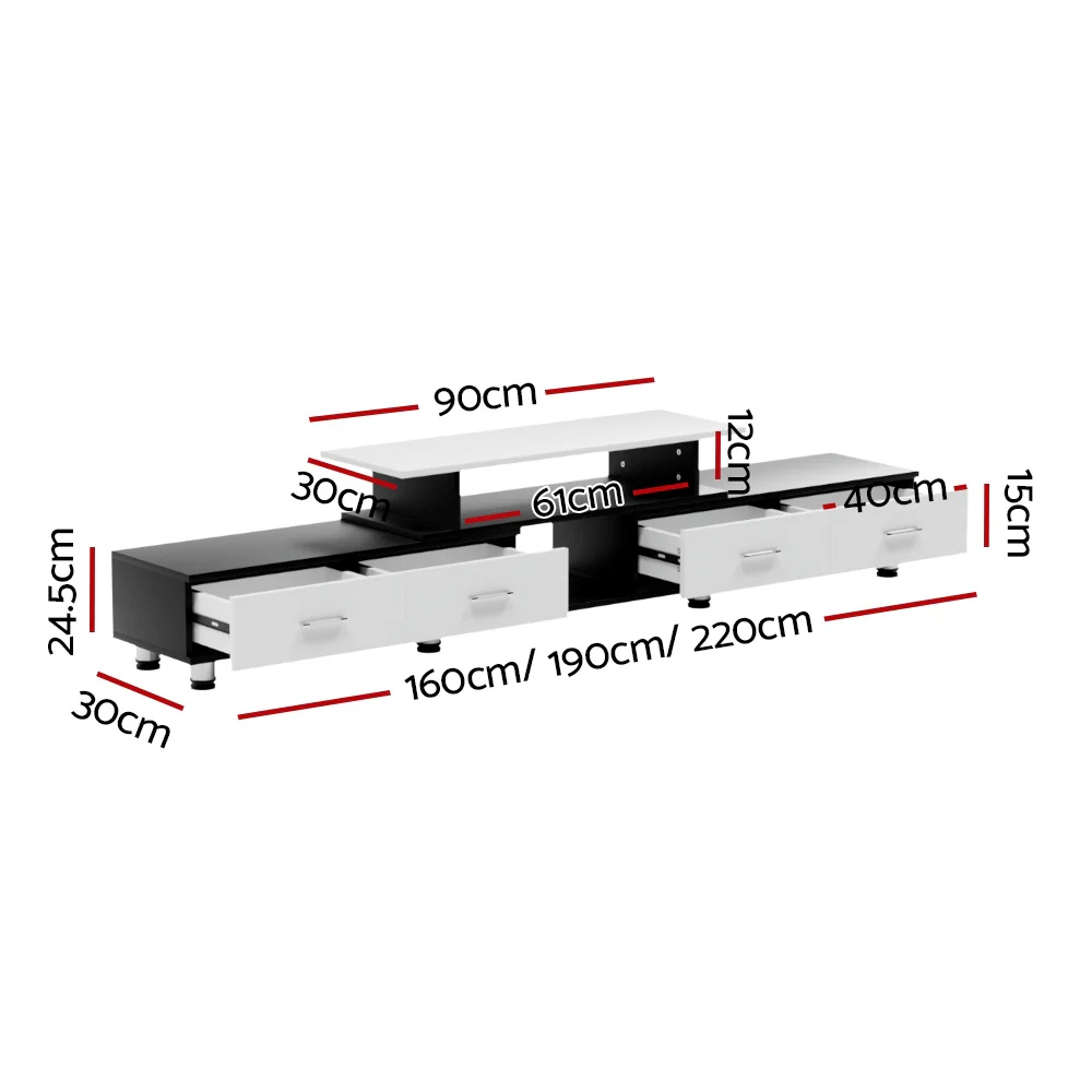 Artiss TV Cabinet Entertainment Unit Extendable 160CM To 220CM - Image 4