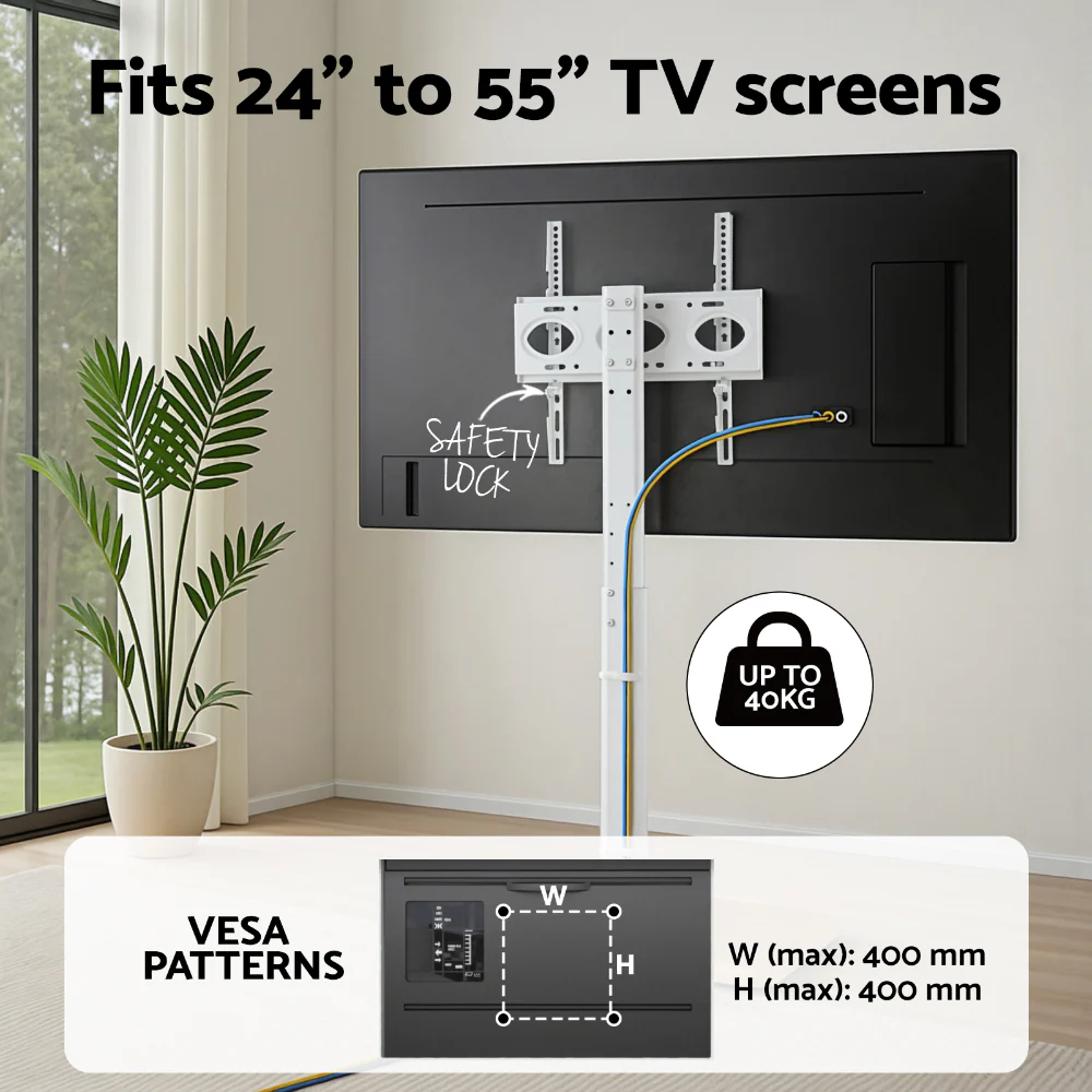 Artiss TV Stand 24-55" Swivel Height Adjustable Floor Mount for TVs - Image 6