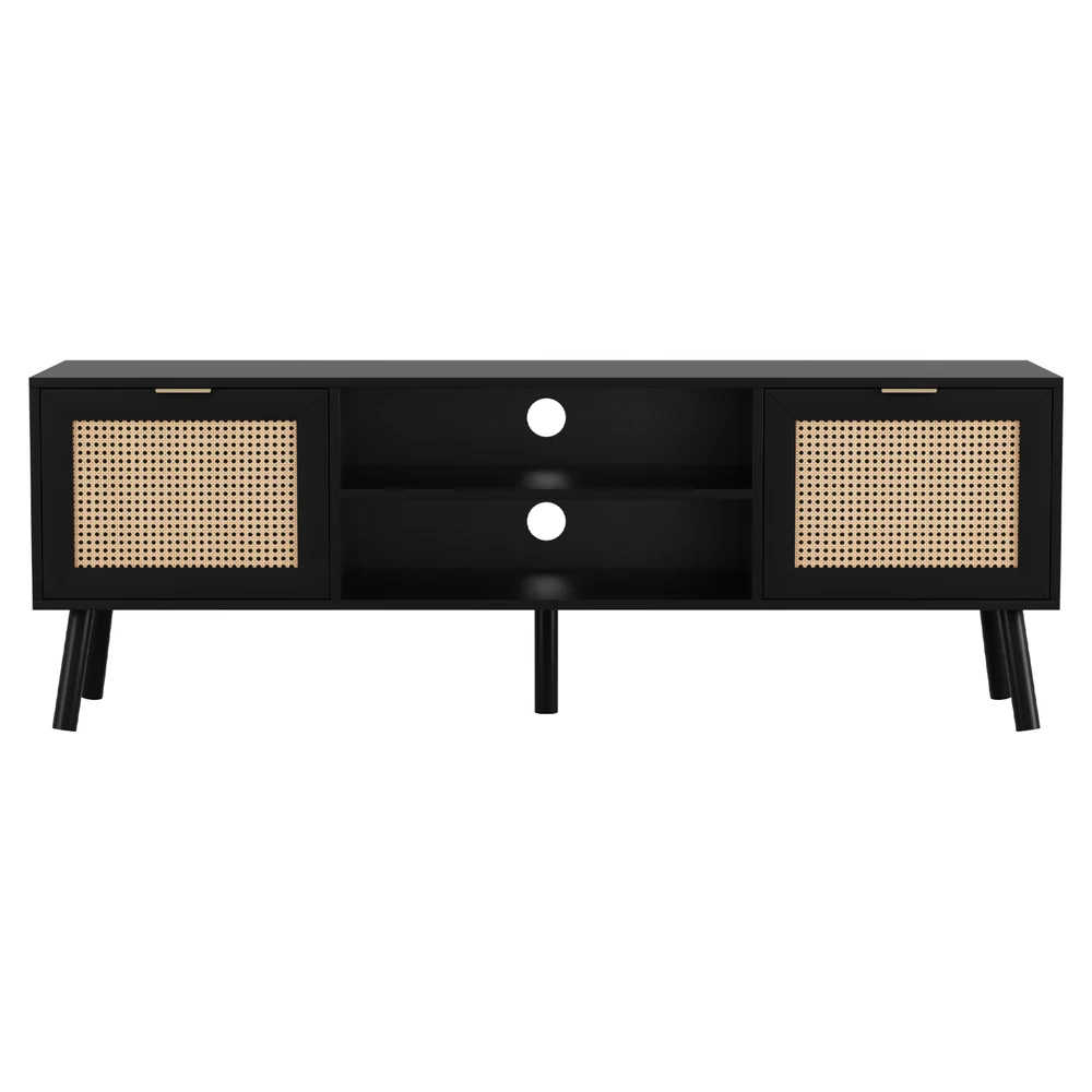 Artiss TV Unit 150cm Storage Cabinet Black - Image 4