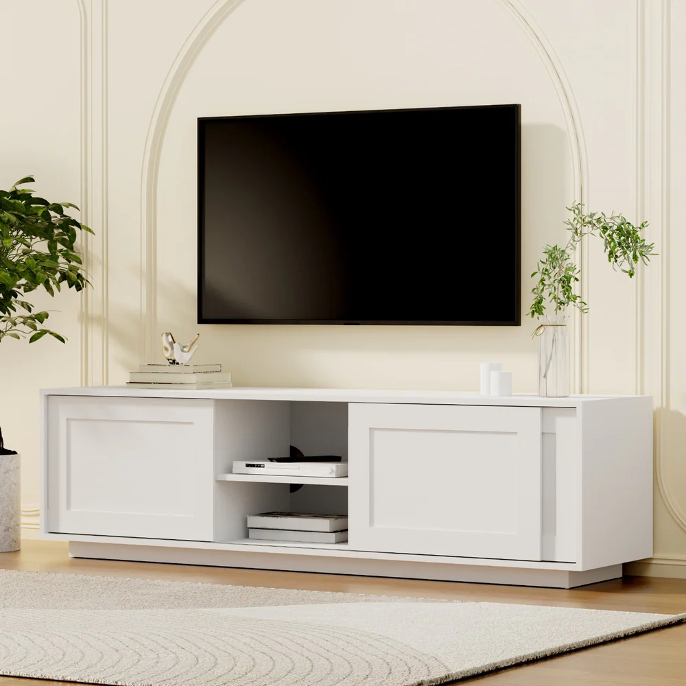 Artiss TV Unit Entertainment Unit Storage Cabinet 160cm White - Image 8