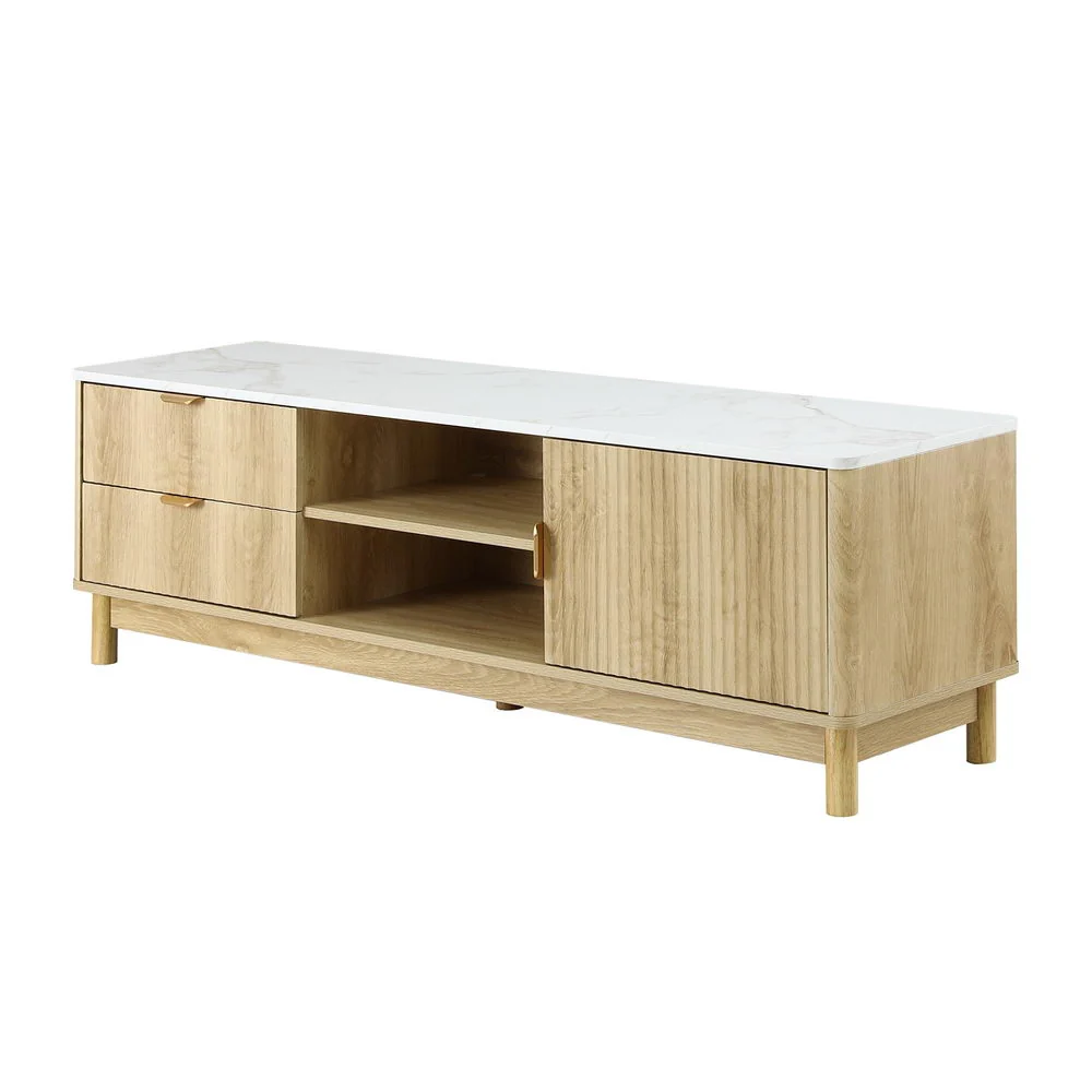 Artiss TV Unit Entertainment Unit Storage Drawer Shelf 150cm Pine - Image 5