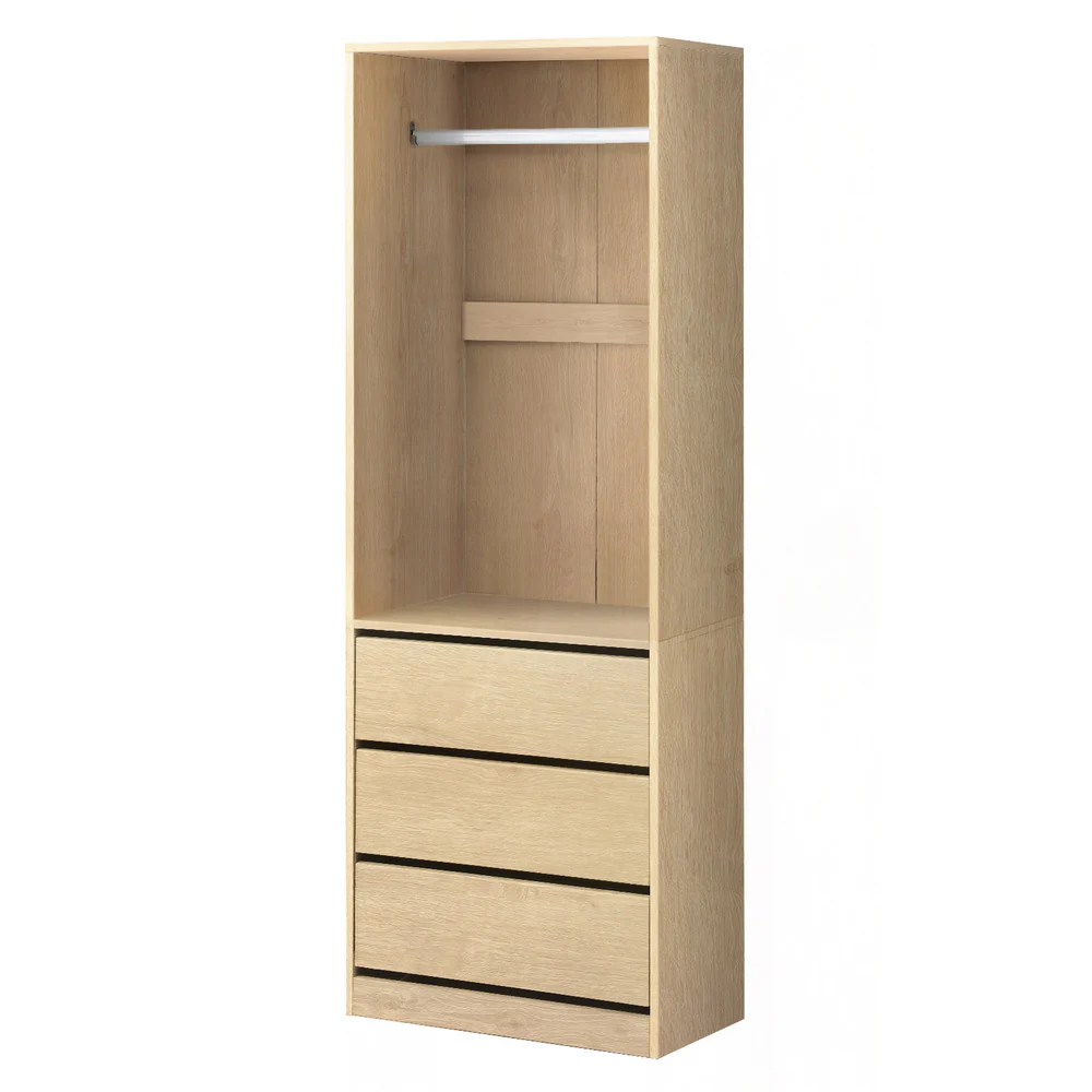 Artiss Wardrobe Clothes Closet Storage Organizer Pine - Image 8